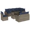vidaXL Ensemble de canap&eacute; de jardin 9 pcs avec coussins gris r&eacute;sine tress&eacute;e