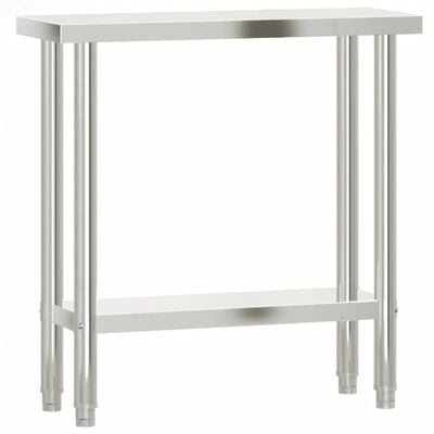 vidaXL Table de travail de cuisine 82,5x30x85 cm acier inoxydable