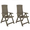 vidaXL Chaises pliantes inclinables 2 pi&egrave;ces en plastique Mocca
