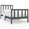 vidaXL Cadre de lit sans matelas gris 100x200 cm bois massif de pin