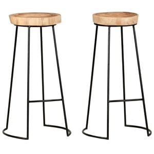 vidaXL Tabourets de bar lot de 2 bois d'acacia massif