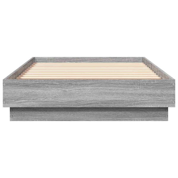 vidaXL Cadre de lit sans matelas sonoma gris 90x190 cm