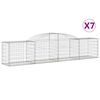 vidaXL Paniers &agrave; gabions arqu&eacute;s 7 pcs 300x50x60/80 cm fer galvanis&eacute;