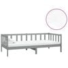 vidaXL Lit de repos avec matelas 90x200 cm Gris Bois de pin massif