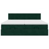 vidaXL Cadre de lit ottoman avec matelas vert fonc&eacute; 200x200 cm velours