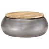 vidaXL Table basse Gris 68x68x30 cm Bois de manguier solide