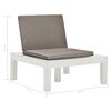vidaXL Chaises de salon de jardin et coussins lot de 4 Plastique Blanc