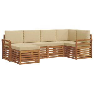vidaXL Ensemble de canap&eacute;s d'ext&eacute;rieur 6 pc Naturel et Beige Polyester