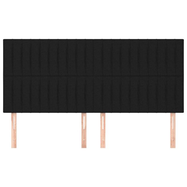 vidaXL T&ecirc;te de lit Noir 160x5x118/128 cm Tissu