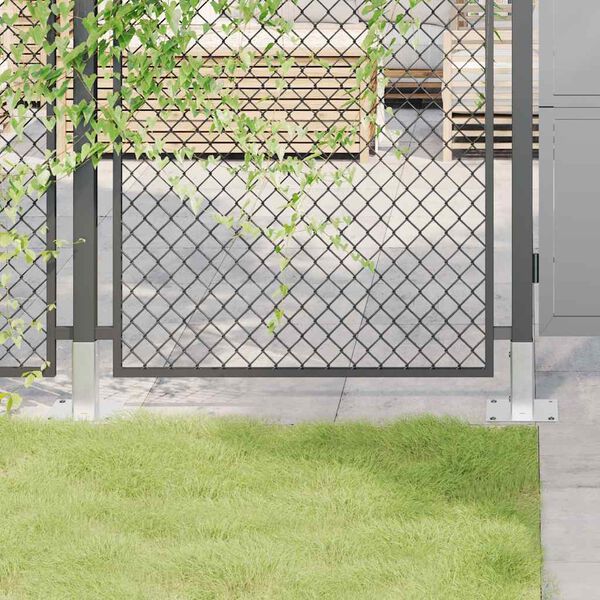 vidaXL Bases de poteau carr&eacute;es 12 pcs argent 46x46 mm acier galvanis&eacute;