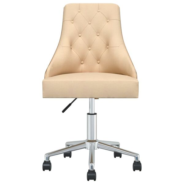 vidaXL Chaises pivotantes &agrave; manger lot de 4 Cr&egrave;me Tissu