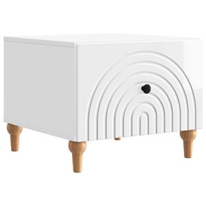 vidaXL Table basse Blanc brillant 49 x 50 x 40 cm Bois d'ing&eacute;nierie