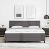 vidaXL Lit &agrave; ressorts avec matelas Gris 180 x 200 cm Simili cuir
