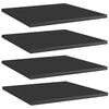 vidaXL Panneaux biblioth&egrave;que 4pcs Noir brillant 40x40x1,5cm Agglom&eacute;r&eacute;