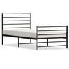 vidaXL Cadre de lit m&eacute;tal sans matelas avec pied de lit noir 80x200 cm
