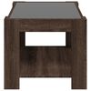 vidaXL Table basse avec LED ch&ecirc;ne marron 73x53x45 cm bois d'ing&eacute;nierie