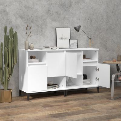 vidaXL Buffets 2 pcs blanc 60x35x70 cm bois d'ingénierie