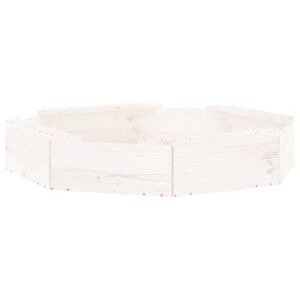 vidaXL Bac &agrave; sable avec si&egrave;ges blanc octogone bois de pin massif
