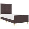 vidaXL Cadre de lit avec t&ecirc;te de lit Marron fonc&eacute; 100 x 200 cm tissu