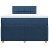 vidaXL Sommier &agrave; lattes de lit avec matelas Bleu 120x200 cm Tissu