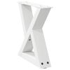 vidaXL Pieds de table basse 2 pi&egrave;ces Blanc 30 x (30-31,3) cm Acier