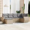 vidaXL Salon de jardin avec coussins 6 pcs beige r&eacute;sine tress&eacute;e