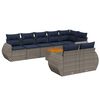 vidaXL Ensemble de canap&eacute; de jardin 9 pcs avec coussins gris r&eacute;sine tress&eacute;e