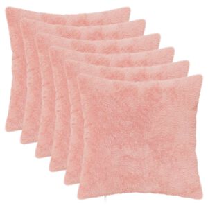 vidaXL Housse de coussin 6 pc HEERLEN Rose 30 x 30 cm