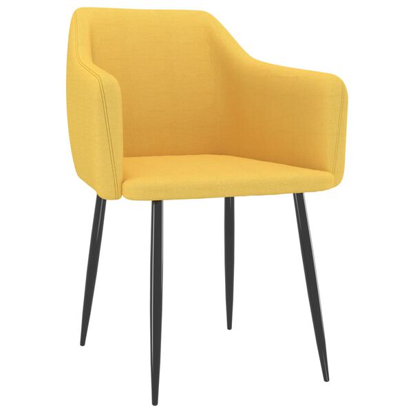 vidaXL Chaises &agrave; manger lot de 2 jaune tissu