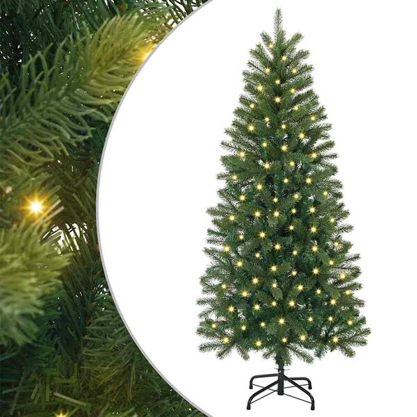 vidaXL Sapin de No&euml;l artificiel avec 150 LED Vert 120 cm PE et PVC