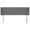 vidaXL T&ecirc;te de lit avec oreilles Gris fonc&eacute; 147x16x78/88 cm Tissu