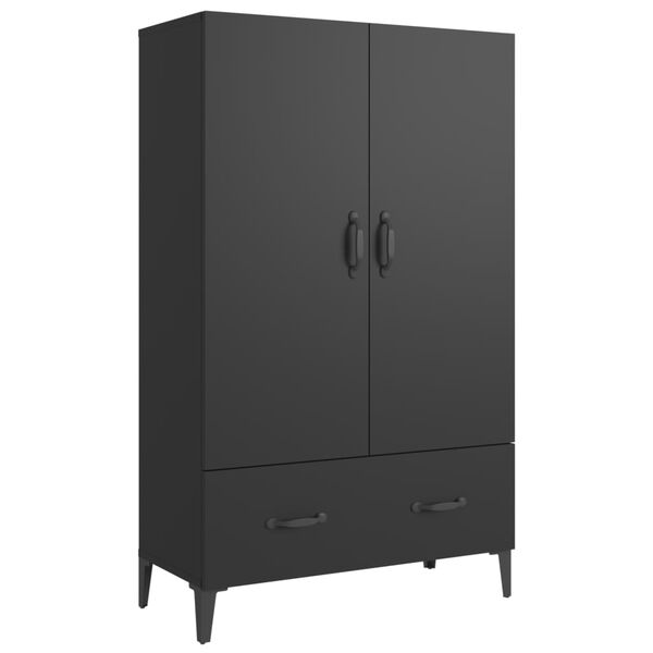 vidaXL Buffet haut noir 70x31x115 cm bois d'ing&eacute;nierie