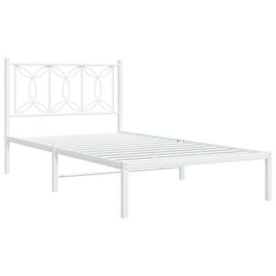 vidaXL Cadre de lit métal sans matelas et tête de lit blanc 100x200 cm