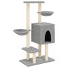vidaXL Arbre &agrave; chat avec griffoirs en sisal gris clair 117 cm