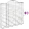 vidaXL Paniers &agrave; gabions arqu&eacute;s 6 pcs 200x50x180/200 cm Fer galvanis&eacute;