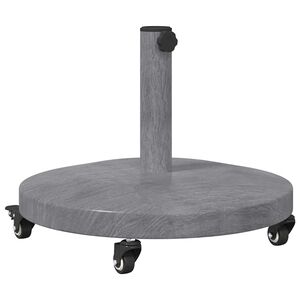 vidaXL Pied de parasol 24.8 kg Aspect Bois Gris Fonc&eacute; Rond R&eacute;glable