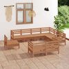 vidaXL Salon de jardin 9 pcs Bois de pin massif Marron miel
