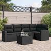 vidaXL Salon de jardin 6 pcs avec coussins noir r&eacute;sine tress&eacute;e