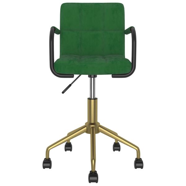 vidaXL Chaise pivotante de bureau Vert fonc&eacute; Velours
