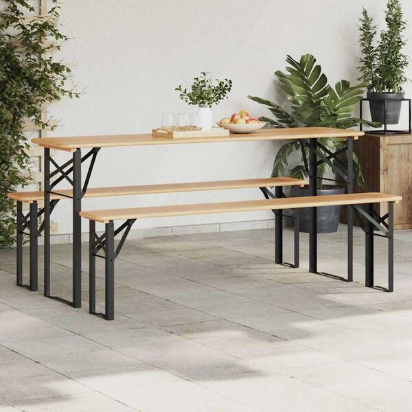 vidaXL Pied de Table à Bière 2 pcs Noir 39 x 3 x 75 cm