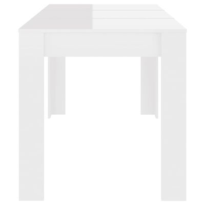 vidaXL Table à manger blanc brillant 140x74,5x76 cm bois d'ingénierie