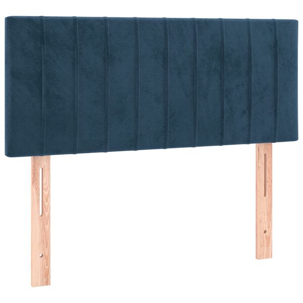 vidaXL T&ecirc;te de lit Bleu fonc&eacute; 100x5x78/88 cm Velours