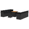 vidaXL Ensemble de canap&eacute; de jardin 11 pc Noir polyrotin