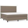 vidaXL Sommier &agrave; lattes de lit avec matelas Taupe 180x200 cm Tissu