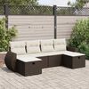 vidaXL Salon de jardin avec coussins 6 pcs marron r&eacute;sine tress&eacute;e