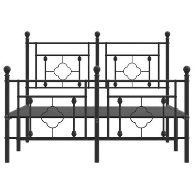 vidaXL Cadre de lit métal sans matelas avec pied de lit noir 120x200cm