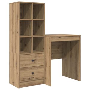 vidaXL Bureau Ch&ecirc;ne artisanal 105,5 x 50 x 127 cm 2 pc