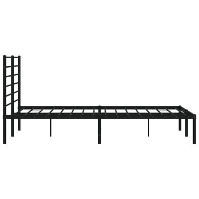 vidaXL Cadre de lit métal sans matelas avec tête de lit noir 135x190cm