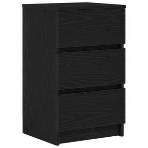 vidaXL Table de chevet avec 3 tiroirs noir 39x35x65 cm