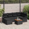 vidaXL Ensemble de canap&eacute; de jardin avec coussin 7 pcs Noir polyrotin